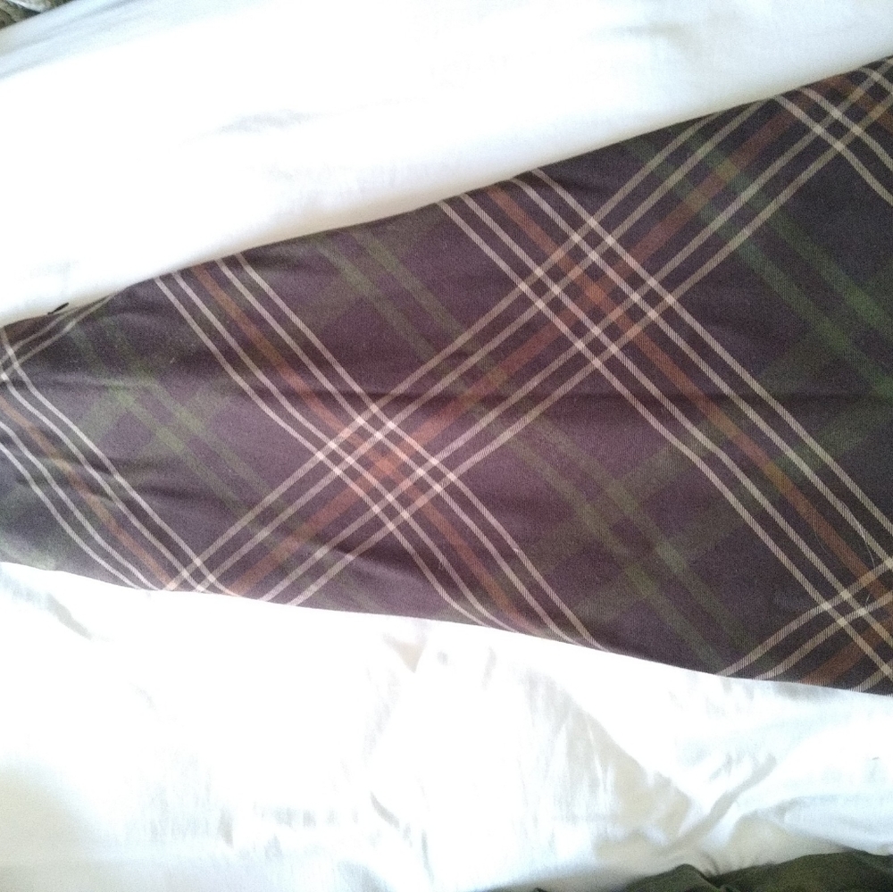 Plaid fitted long skirt